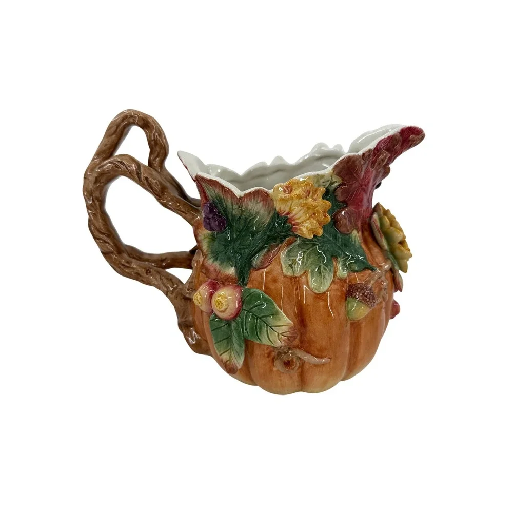 Fitz and Floyd Classics‎ Pumpkin Harvest Pitcher Creamer Autumn Splendor
